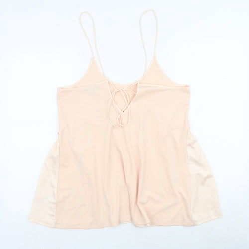 Topshop Womens Pink Polyester Basic Tank Size 8 Round Neck