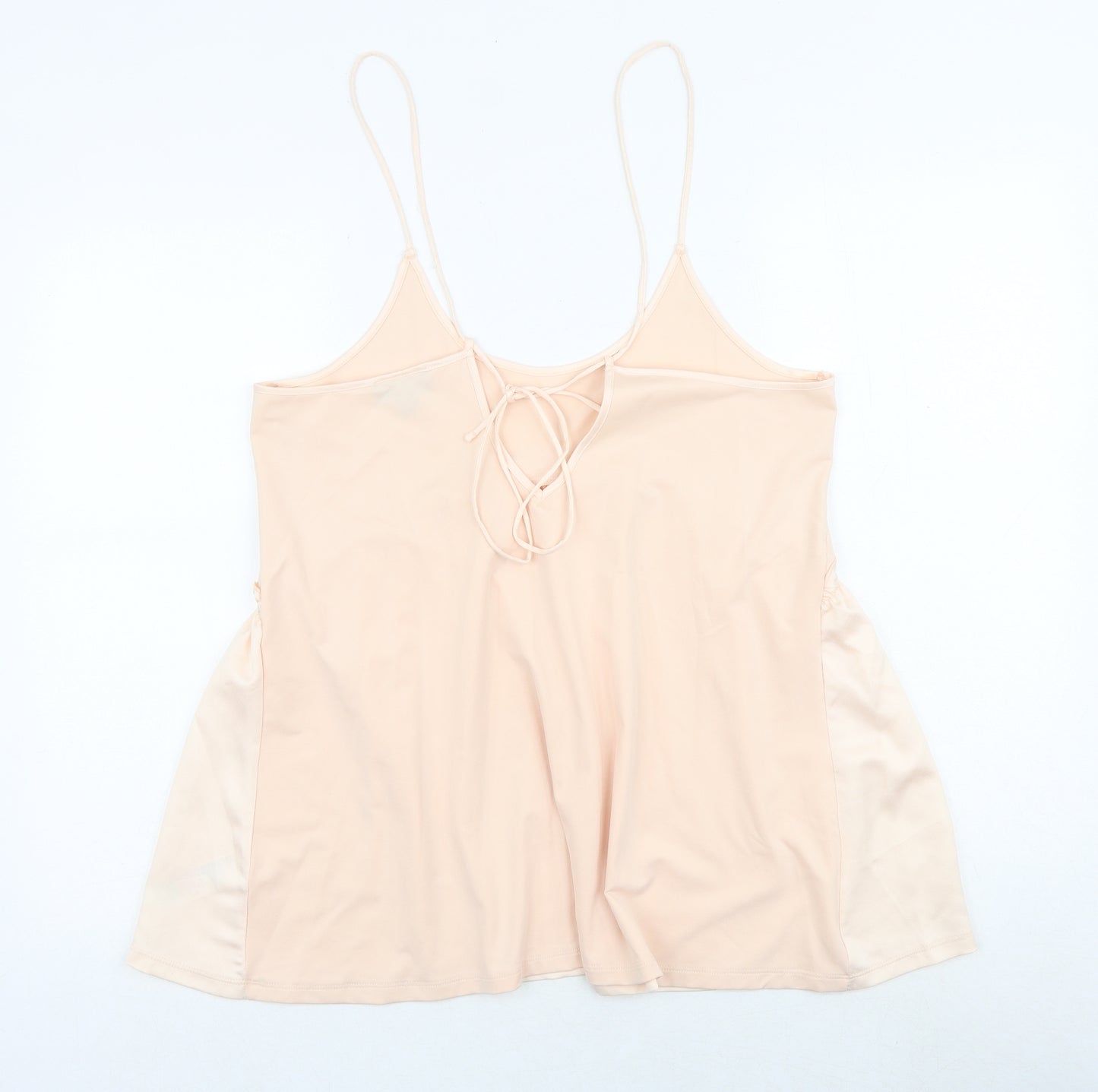 Topshop Womens Pink Polyester Basic Tank Size 8 Round Neck