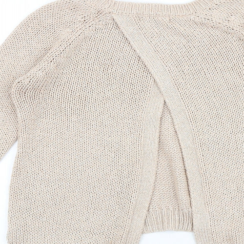 New Look Womens Pink Round Neck Acrylic Pullover Jumper Size 8