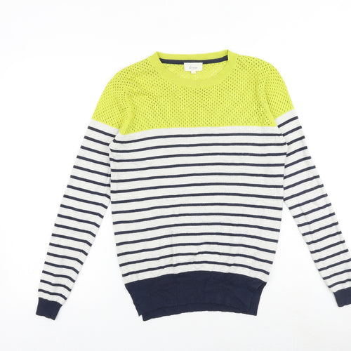 Linea Womens Multicoloured Round Neck Striped Viscose Pullover Jumper Size S