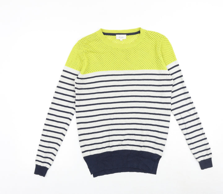 Linea Womens Multicoloured Round Neck Striped Viscose Pullover Jumper Size S
