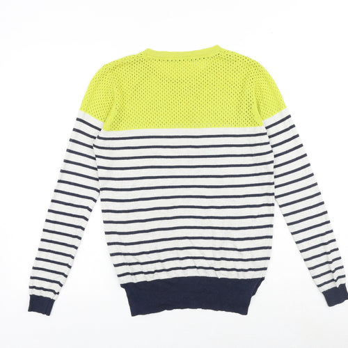 Linea Womens Multicoloured Round Neck Striped Viscose Pullover Jumper Size S