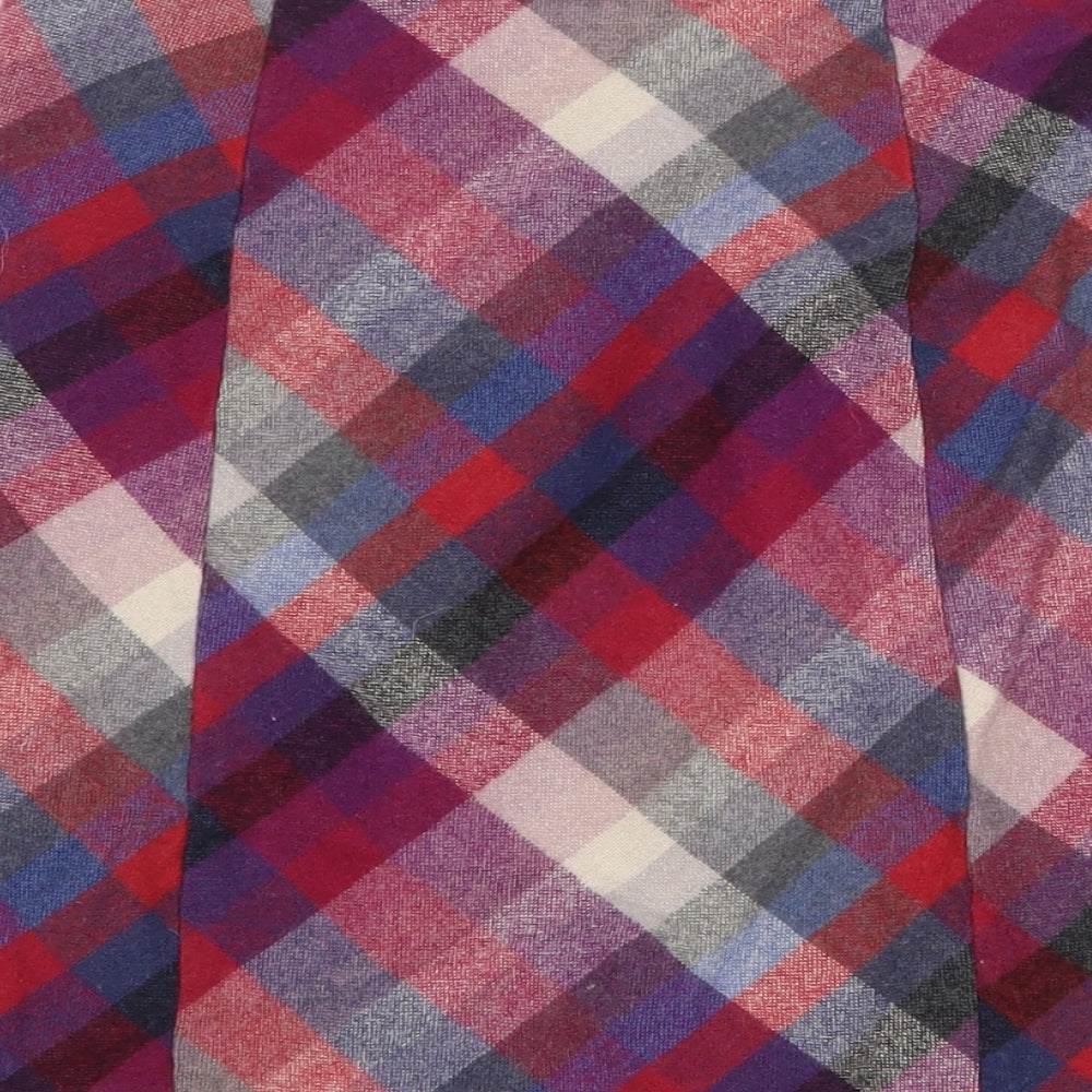 H&M Womens Multicoloured Plaid Viscose A-Line Skirt Size 8 Zip