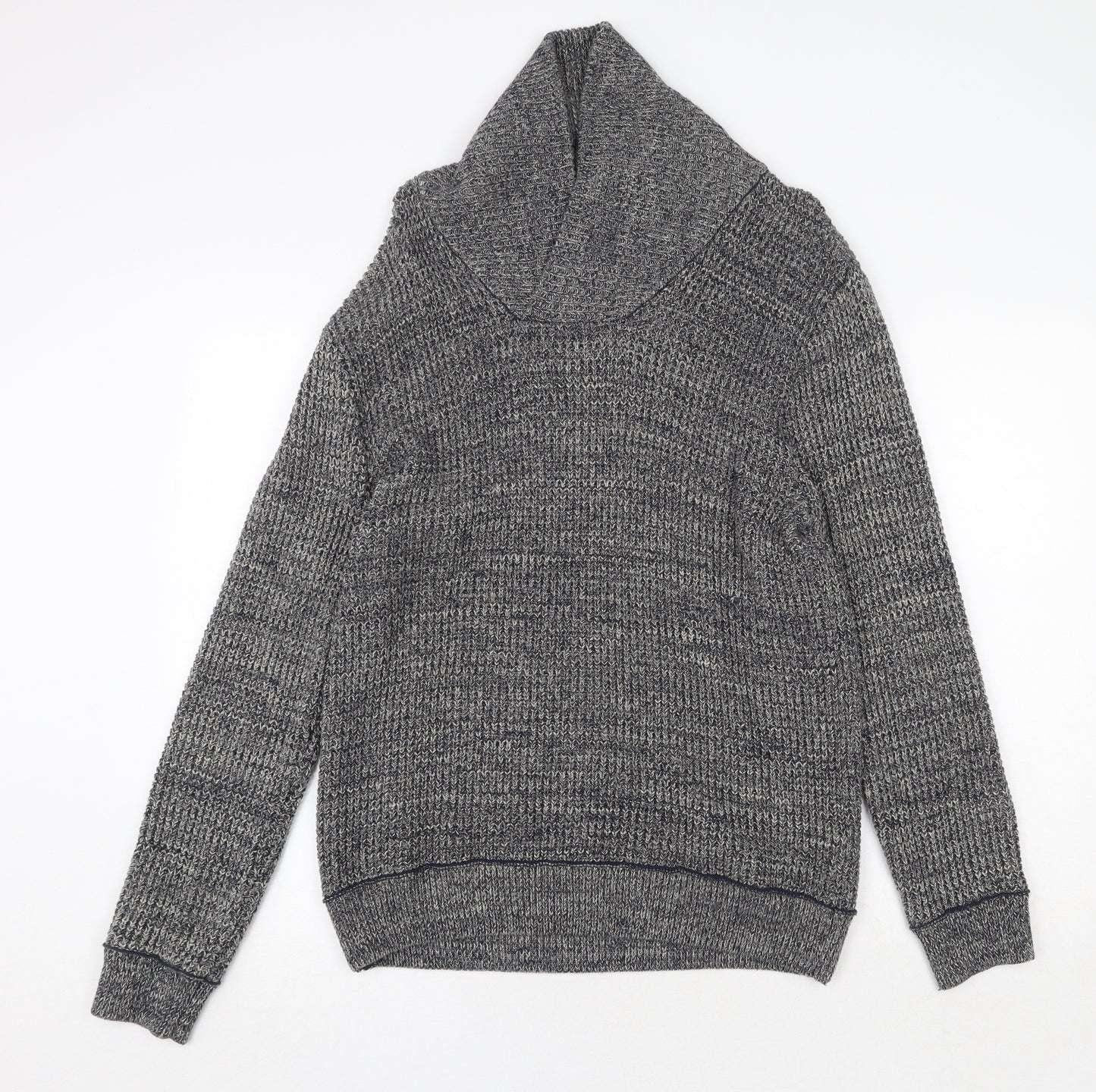 MANTARAY PRODUCTS Womens Grey High Neck 100% Cotton Pullover Jumper Size M