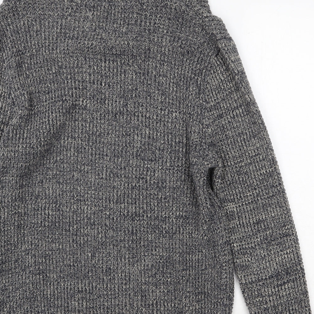 MANTARAY PRODUCTS Womens Grey High Neck 100% Cotton Pullover Jumper Size M