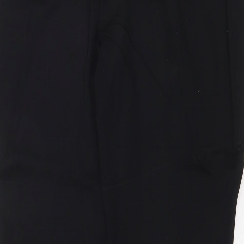 Marks and Spencer Womens Black Viscose Dress Pants Trousers Size 14 Regular Zip