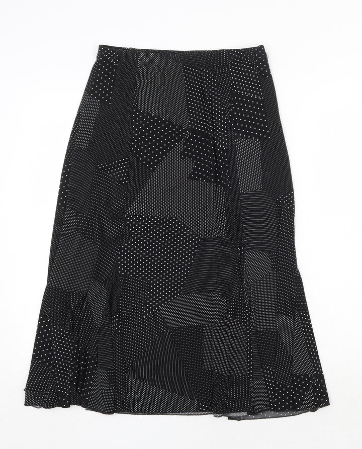 Sonic Womens Black Geometric Polyester Swing Skirt Size 12