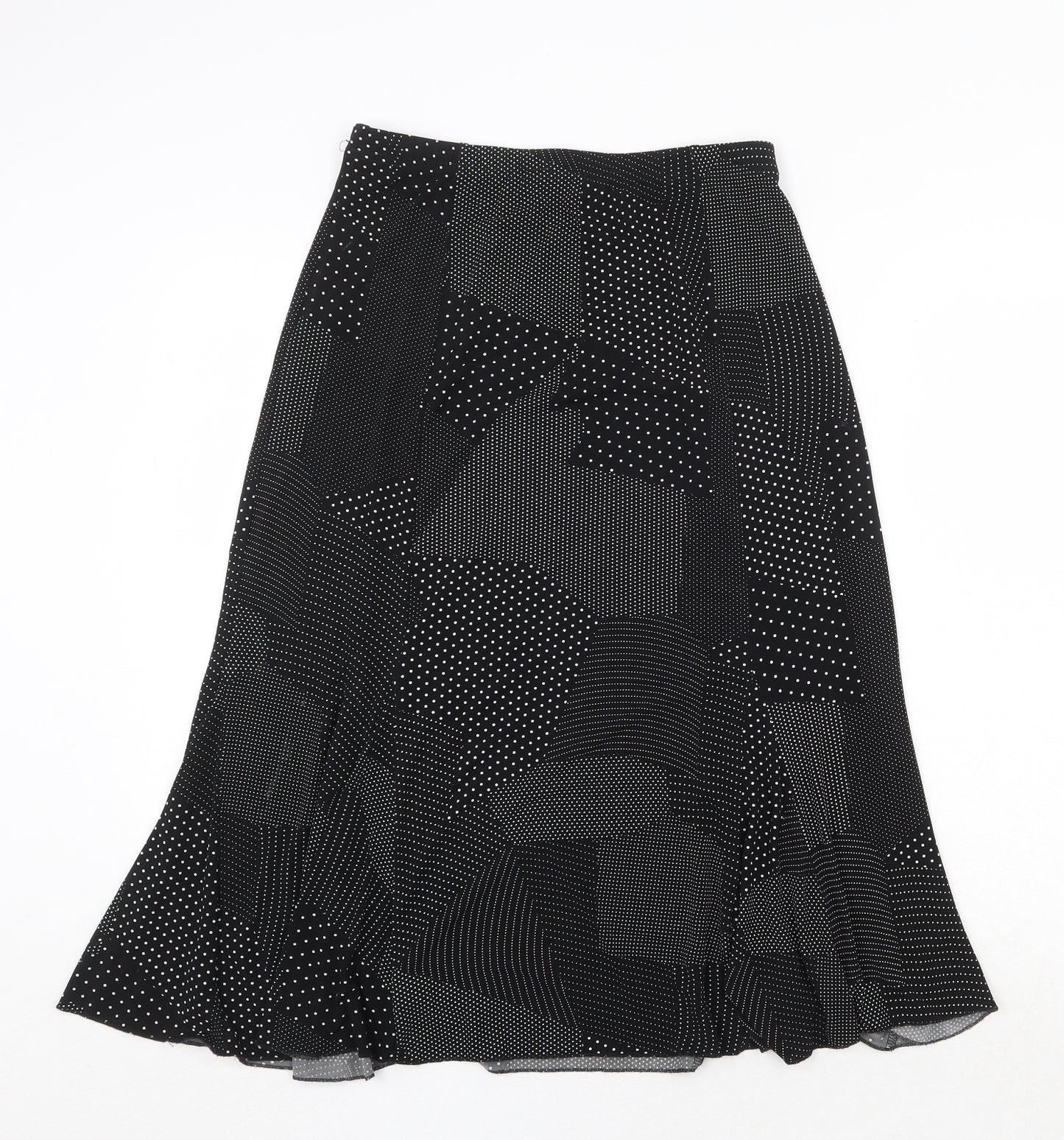 Sonic Womens Black Geometric Polyester Swing Skirt Size 12