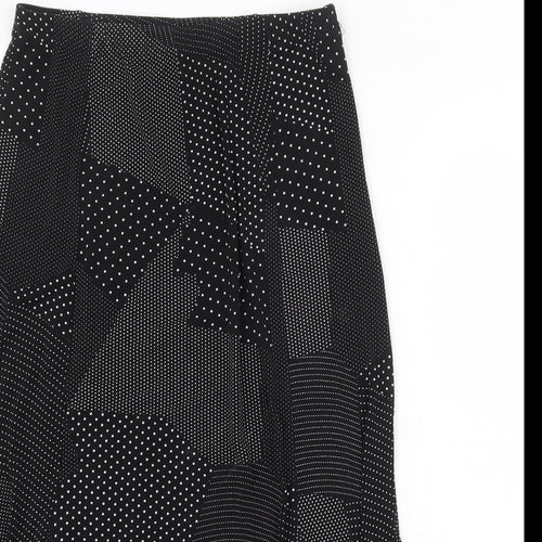 Sonic Womens Black Geometric Polyester Swing Skirt Size 12