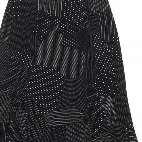 Sonic Womens Black Geometric Polyester Swing Skirt Size 12