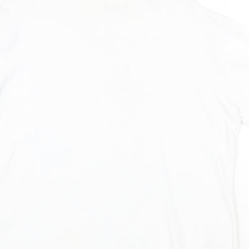 Roman Originals Womens White Round Neck Viscose Pullover Jumper Size M - Flower