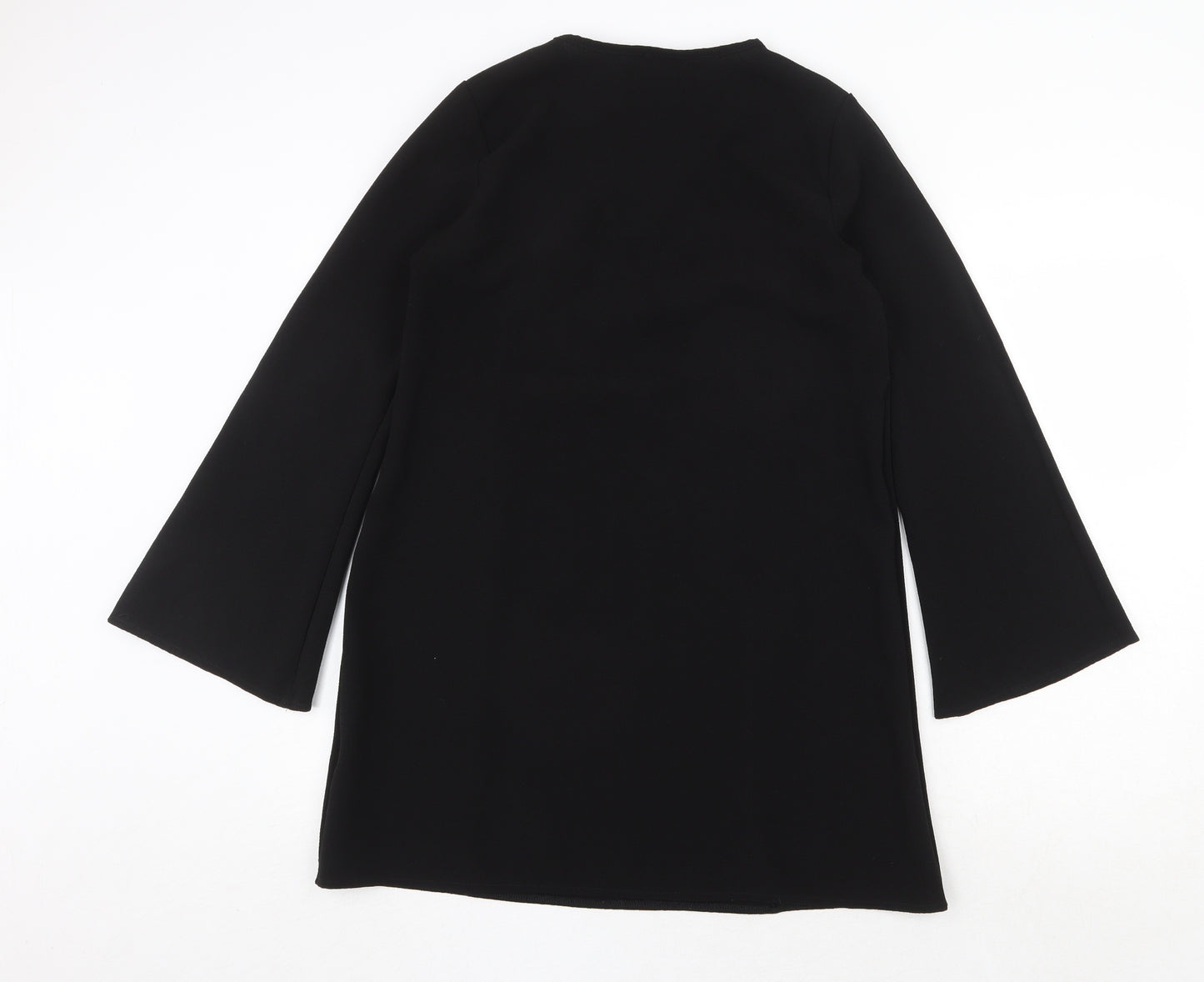 Boohoo Womens Black Polyester A-Line Size 12 V-Neck Pullover