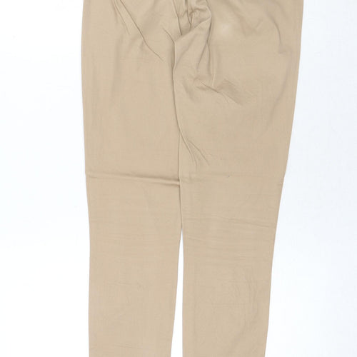 Bershka Womens Beige Cotton Straight Jeans Size 6 Regular Zip