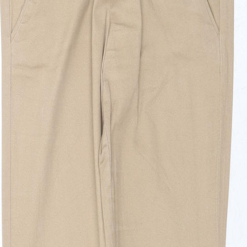 Bershka Womens Beige Cotton Straight Jeans Size 6 Regular Zip
