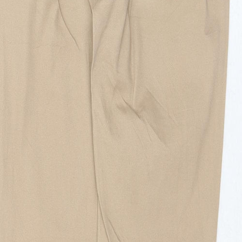 Bershka Womens Beige Cotton Straight Jeans Size 6 Regular Zip