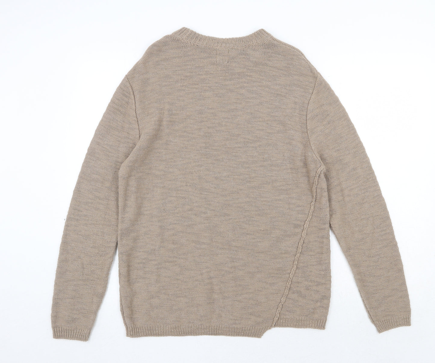 River Island Womens Beige Round Neck Acrylic Pullover Jumper Size S