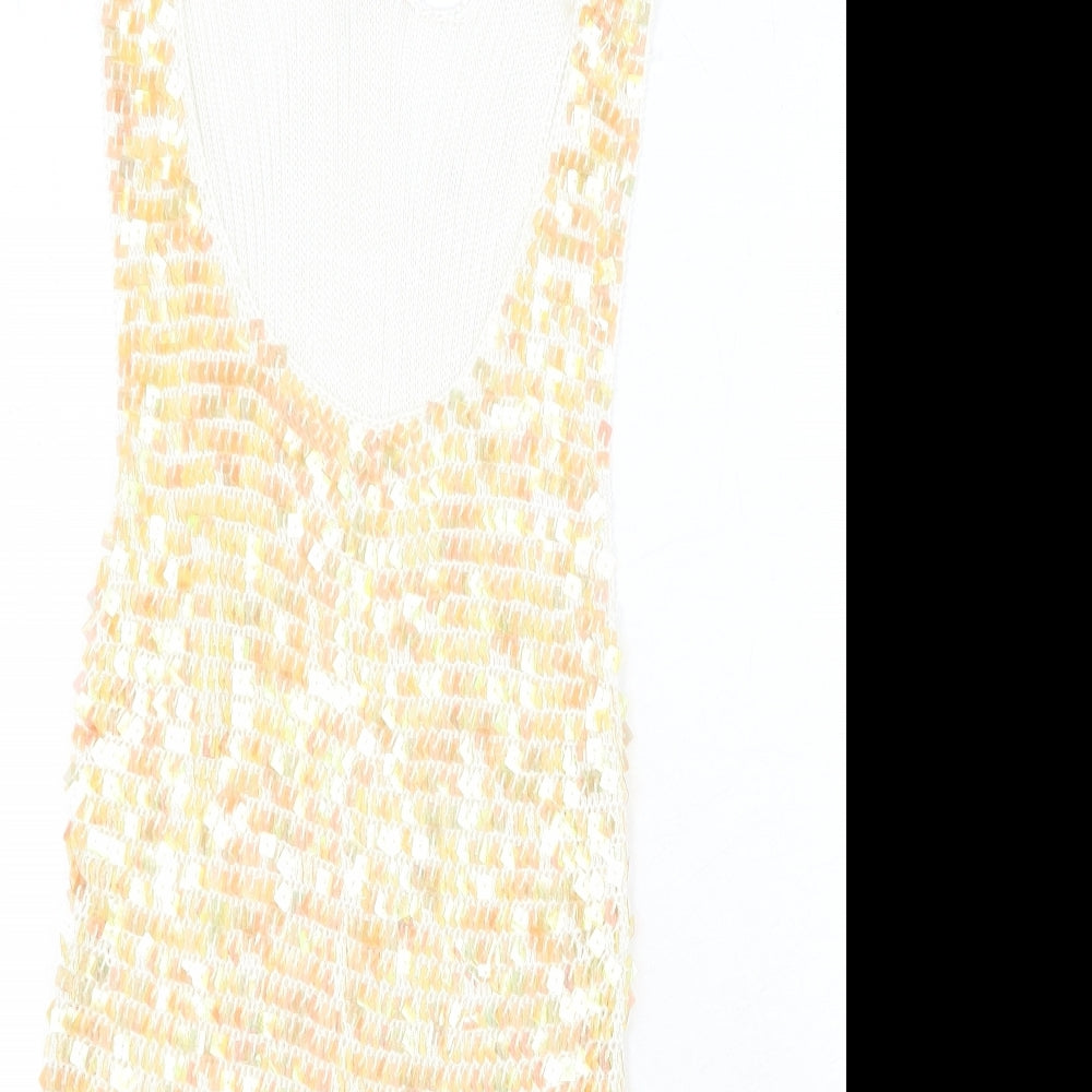 For Women Womens Yellow Viscose Basic Tank Size 18 Round Neck