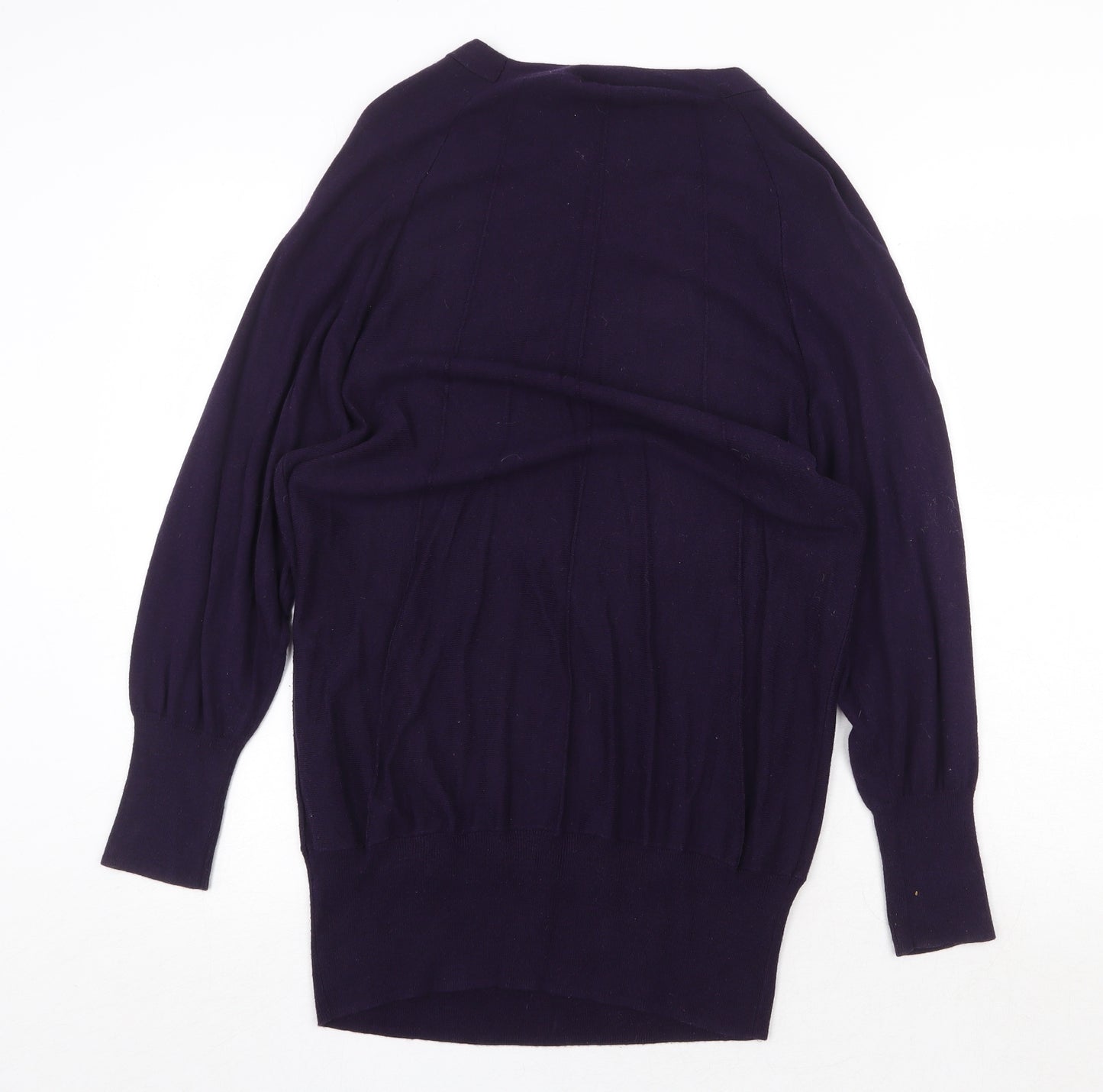Kaliko Womens Purple Round Neck Cotton Pullover Jumper Size M