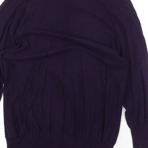 Kaliko Womens Purple Round Neck Cotton Pullover Jumper Size M