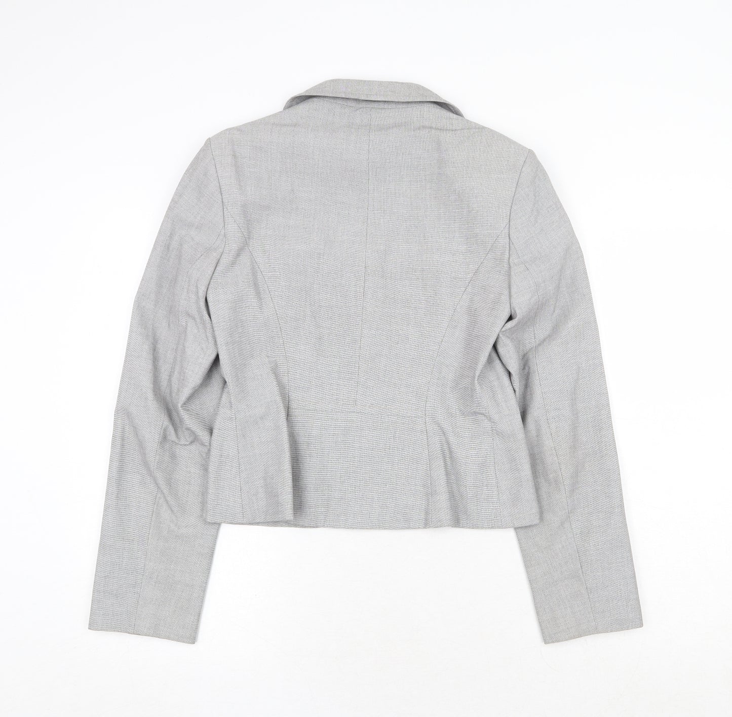 Marks and Spencer Womens Grey Geometric Jacket Blazer Size 12 Button