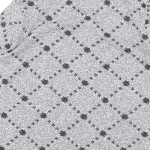 Marks and Spencer Womens Grey Round Neck Geometric Polyester Pullover Jumper Size 12