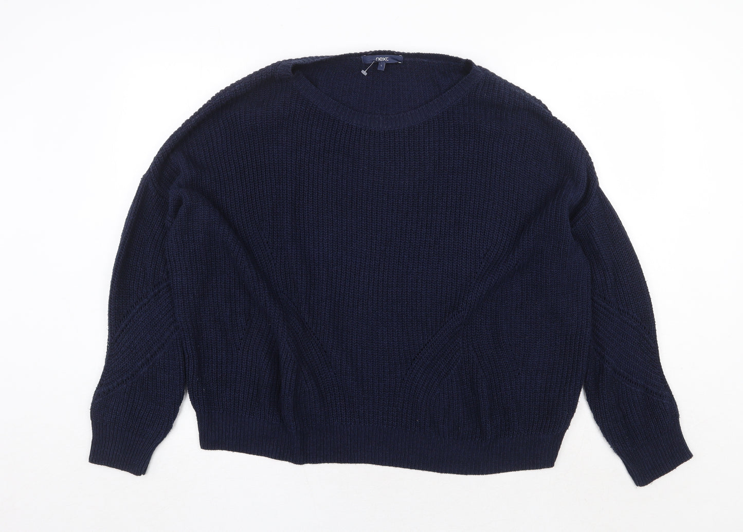 NEXT Mens Blue Round Neck Acrylic Pullover Jumper Size L Long Sleeve