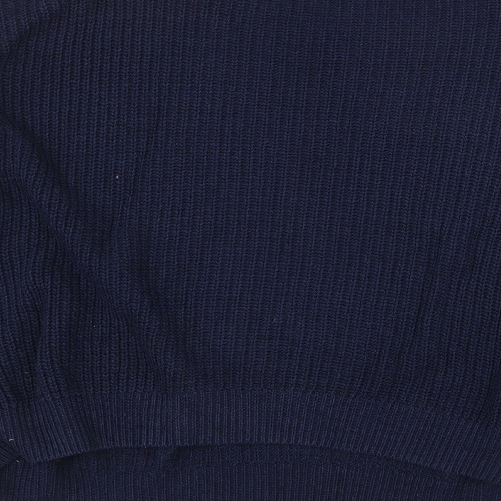 NEXT Mens Blue Round Neck Acrylic Pullover Jumper Size L Long Sleeve