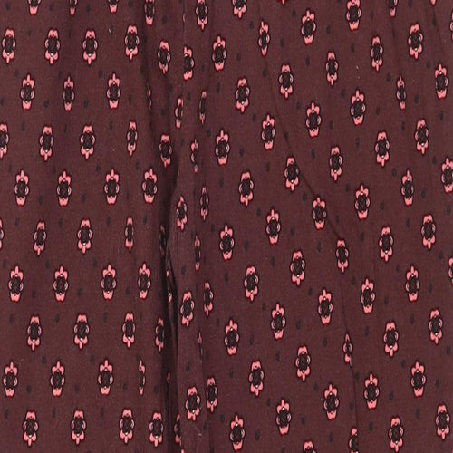 Dorothy Perkins Womens Red Geometric Cotton Skinny Jeans Size 12 Regular Zip