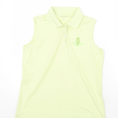 Ashworth Womens Green Cotton Basic Tank Size M Collared