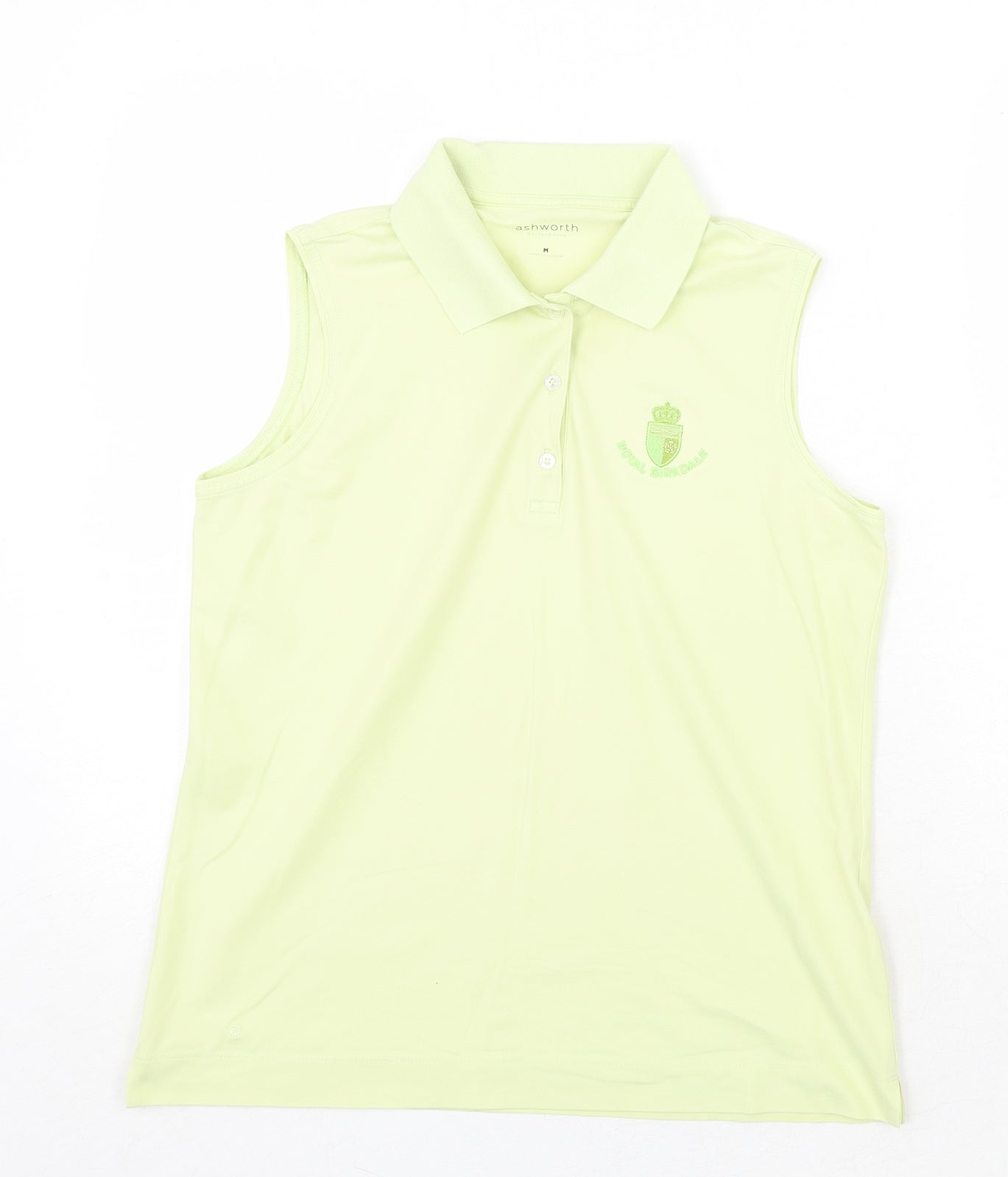 Ashworth Womens Green Cotton Basic Tank Size M Collared