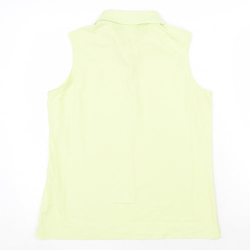 Ashworth Womens Green Cotton Basic Tank Size M Collared