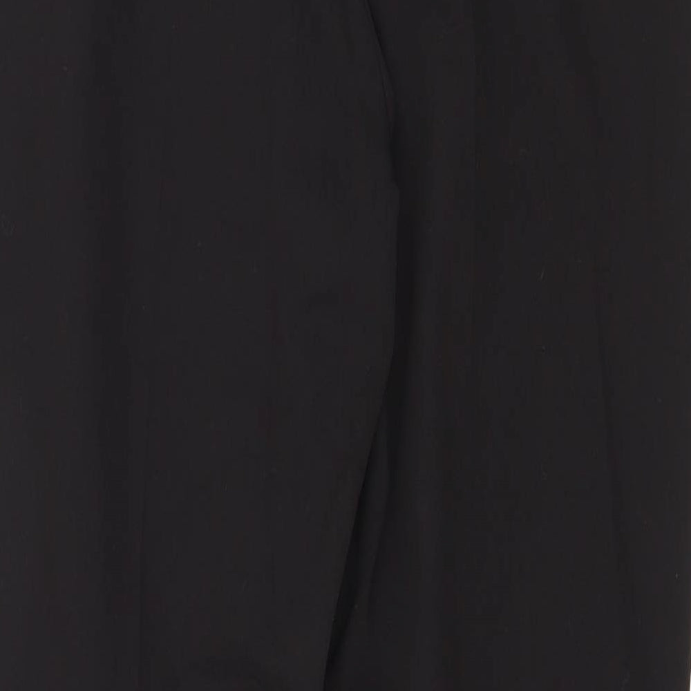 Oasis Womens Black Polyester Chino Trousers Size 12 Regular Zip