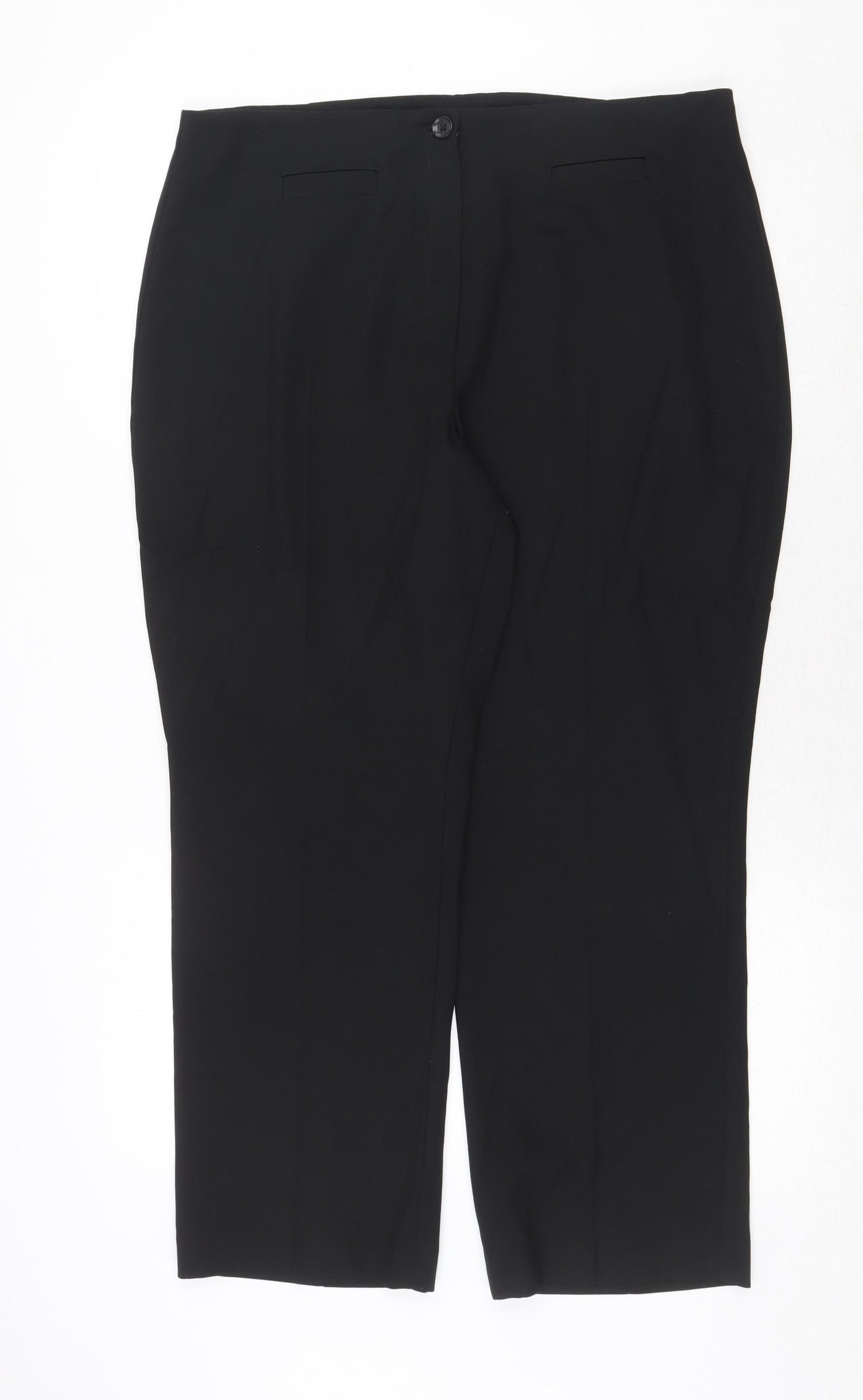 Marks and Spencer Womens Black Polyester Trousers Size 18 Regular Zip