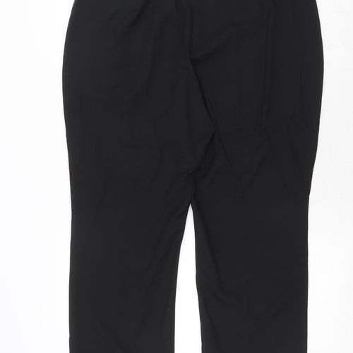 Marks and Spencer Womens Black Polyester Trousers Size 18 Regular Zip