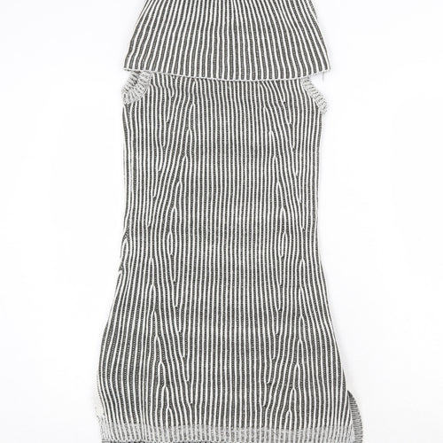 Urban Bliss Womens Grey Striped Acrylic A-Line Size 8 Roll Neck Pullover