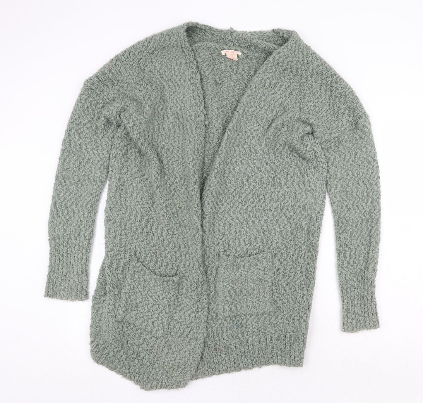For Thee Womens Green V-Neck Polyester Cardigan Jumper Size L