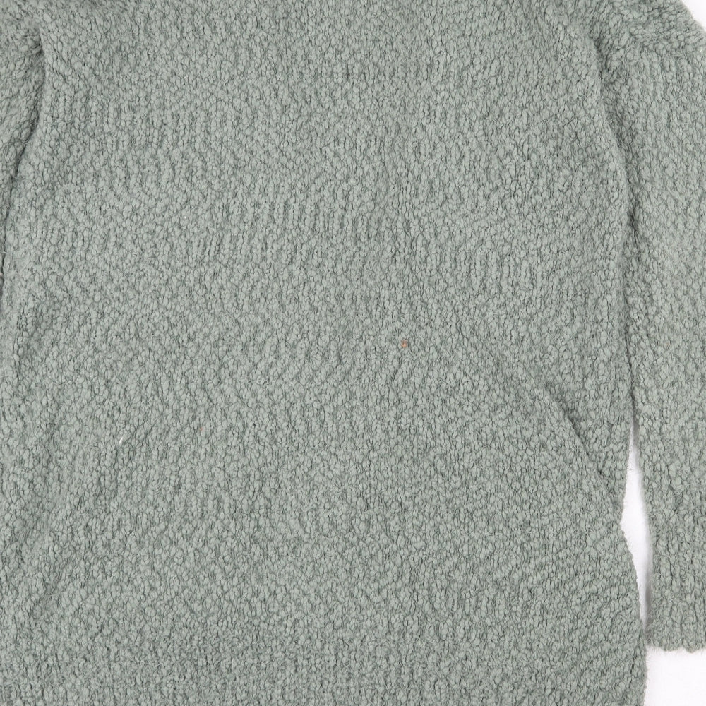 For Thee Womens Green V-Neck Polyester Cardigan Jumper Size L