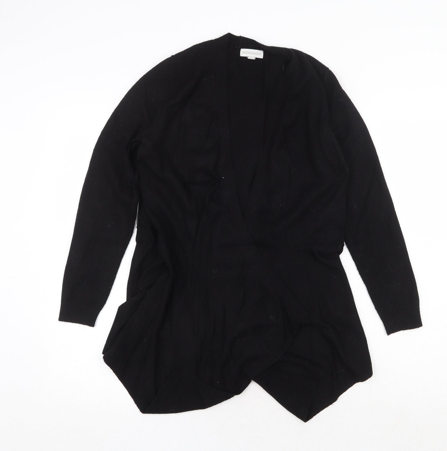 monso Womens Black V-Neck Viscose Cardigan Jumper Size S