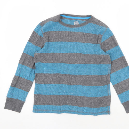 Wonder Nation Womens Multicoloured Round Neck Striped Cotton Pullover Jumper Size 8