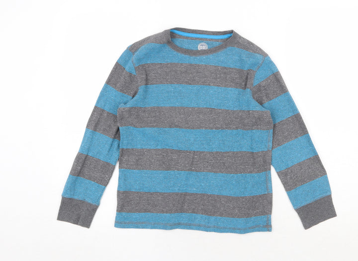Wonder Nation Womens Multicoloured Round Neck Striped Cotton Pullover Jumper Size 8