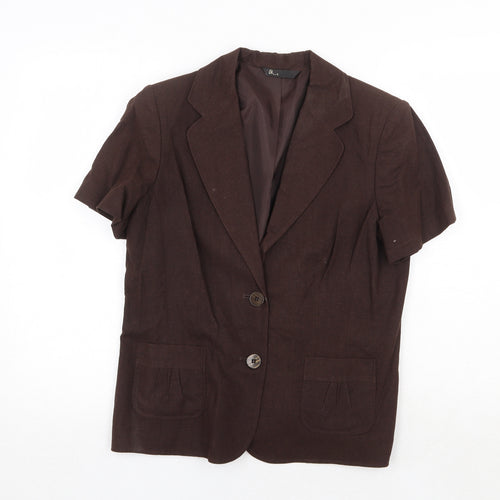 BHS Womens Brown Jacket Blazer Size 12 Button