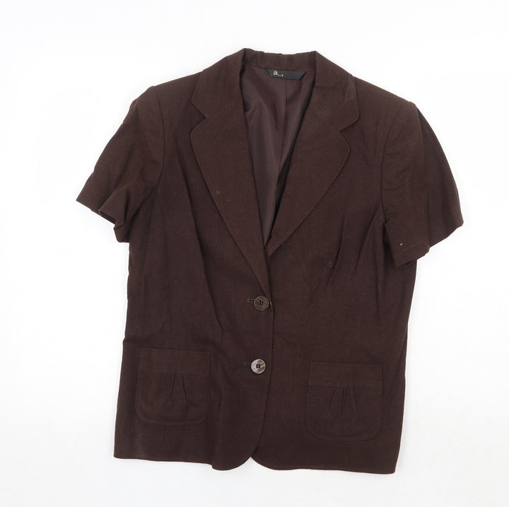 BHS Womens Brown Jacket Blazer Size 12 Button