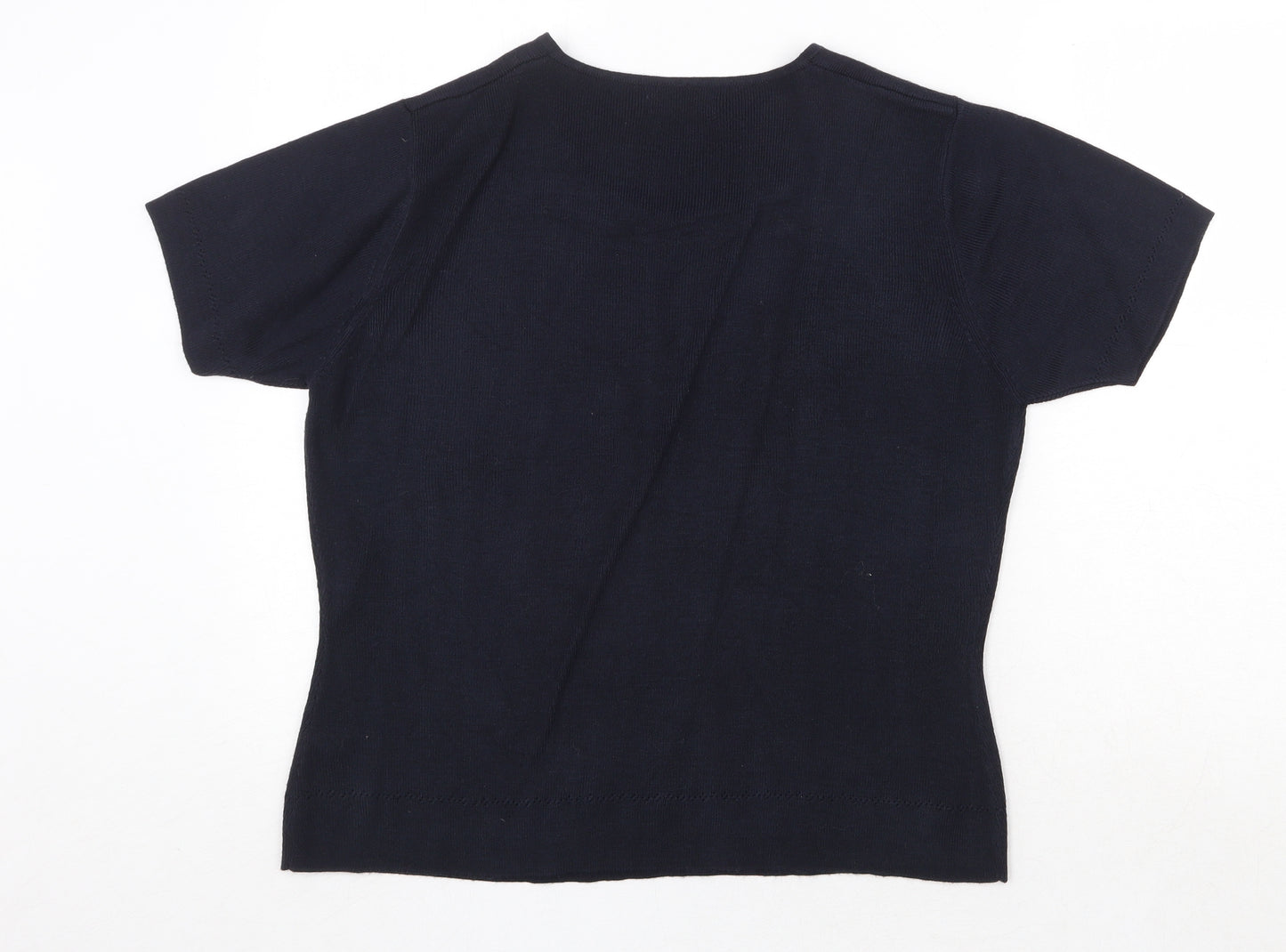 Berketex Womens Blue Round Neck Acrylic Pullover Jumper Size 14