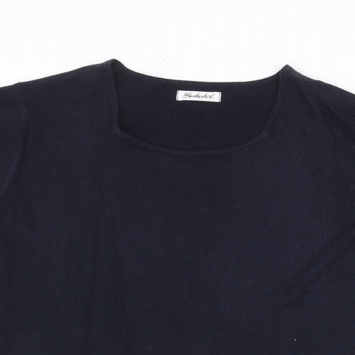 Berketex Womens Blue Round Neck Acrylic Pullover Jumper Size 14
