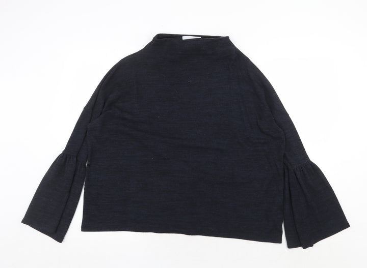 Just Womens Blue High Neck Polyester Pullover Jumper Size S