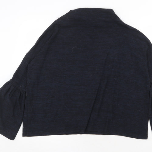 Just Womens Blue High Neck Polyester Pullover Jumper Size S