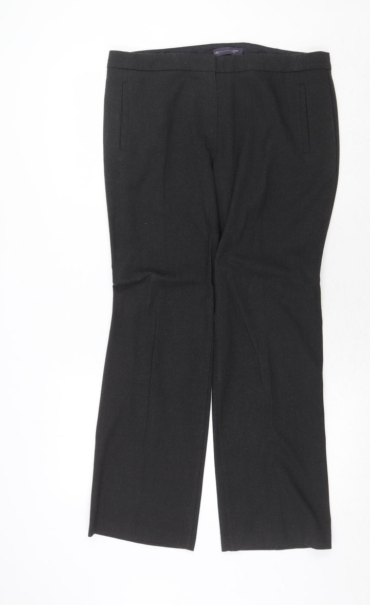 Marks and Spencer Womens Grey Polyester Dress Pants Trousers Size 14 Regular Zip