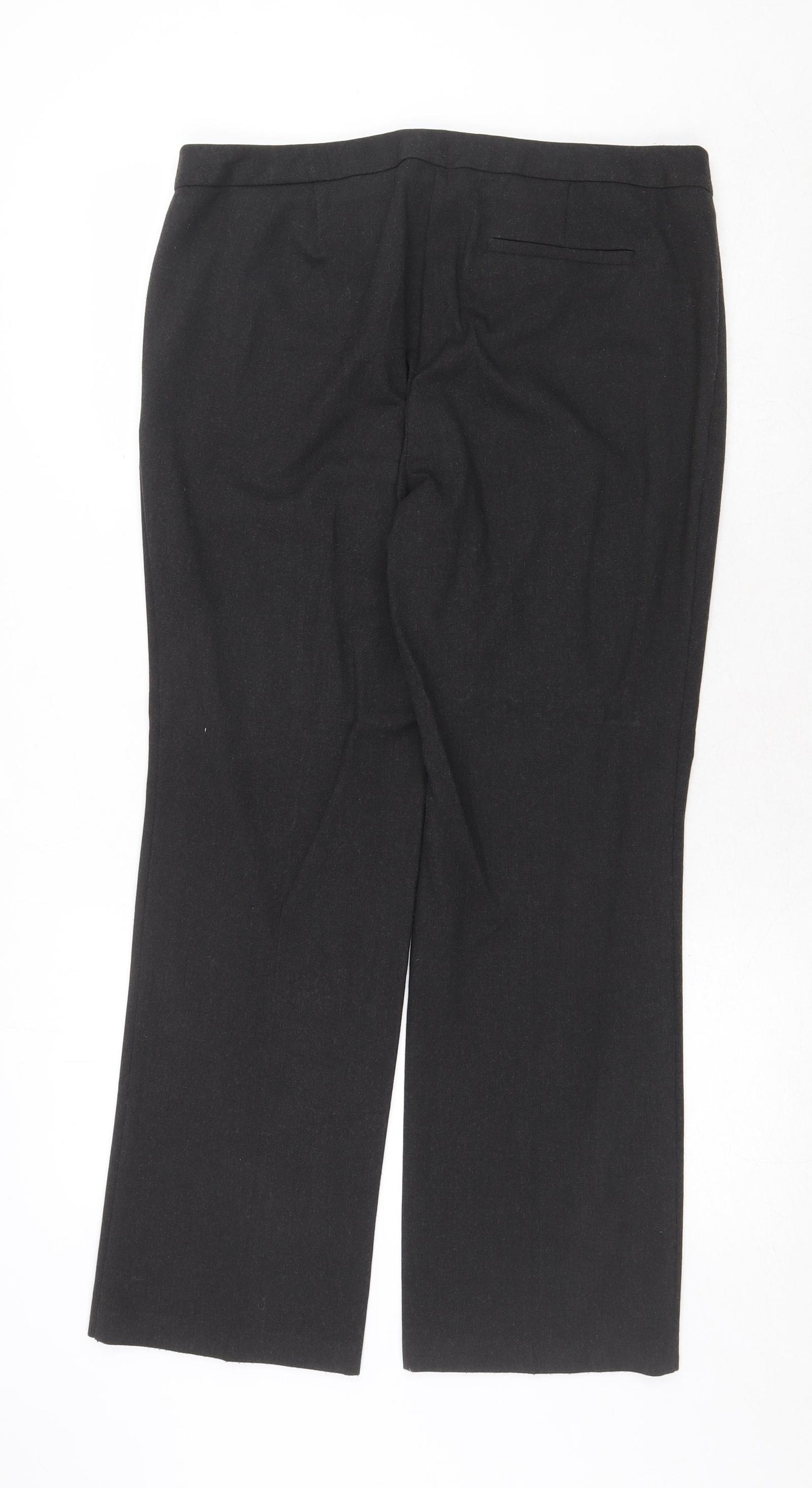 Marks and Spencer Womens Grey Polyester Dress Pants Trousers Size 14 Regular Zip