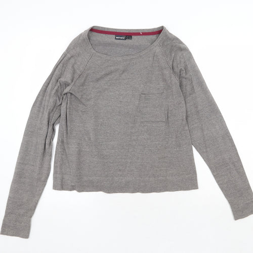 ESMARA Womens Grey Round Neck Cotton Pullover Jumper Size 10