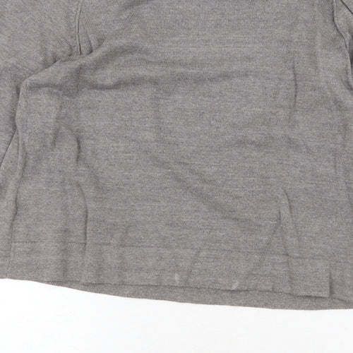 ESMARA Womens Grey Round Neck Cotton Pullover Jumper Size 10
